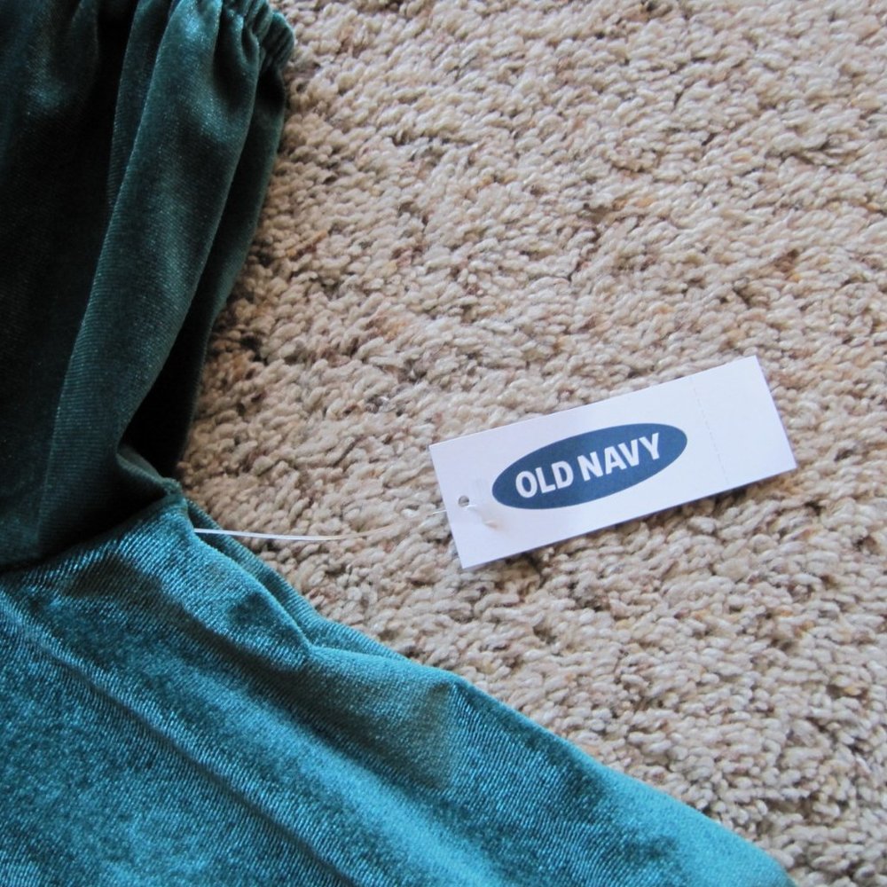 📣 😳 NWT Old Navy green puff sleeve dress girls sz L - Picture 4 of 7